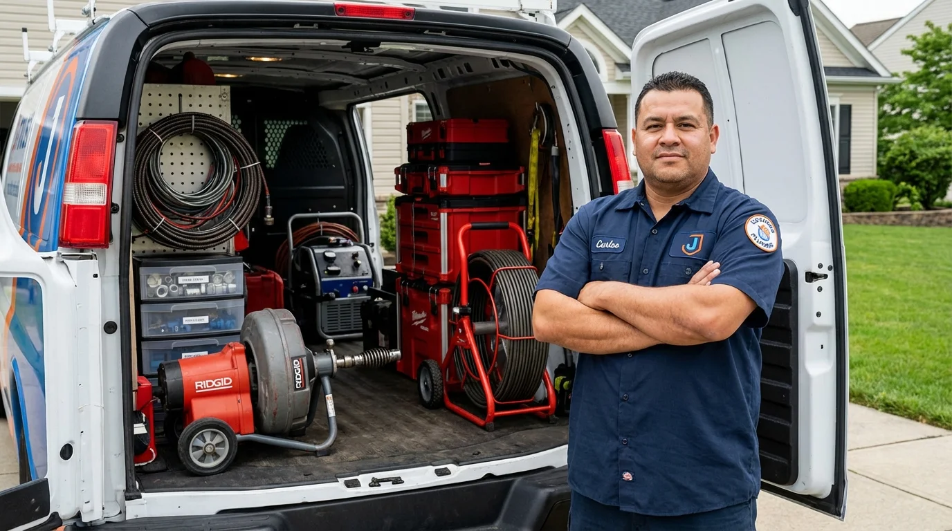 Professional drain cleaning equipment and Johns Plumbing LLC plumber in Ninety Six