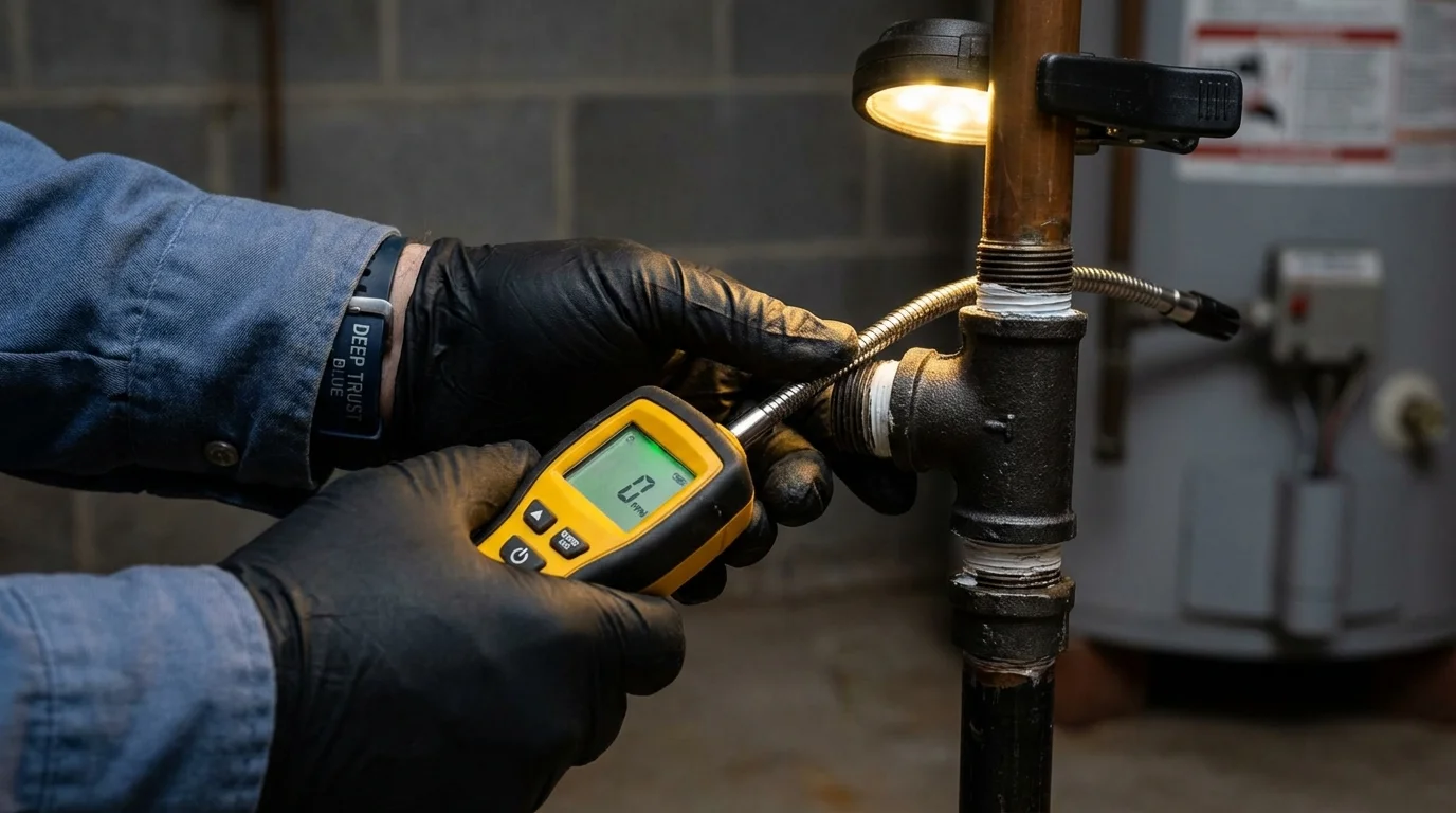 Gas leak detection with electronic sniffer by Johns Plumbing LLC in Ninety Six