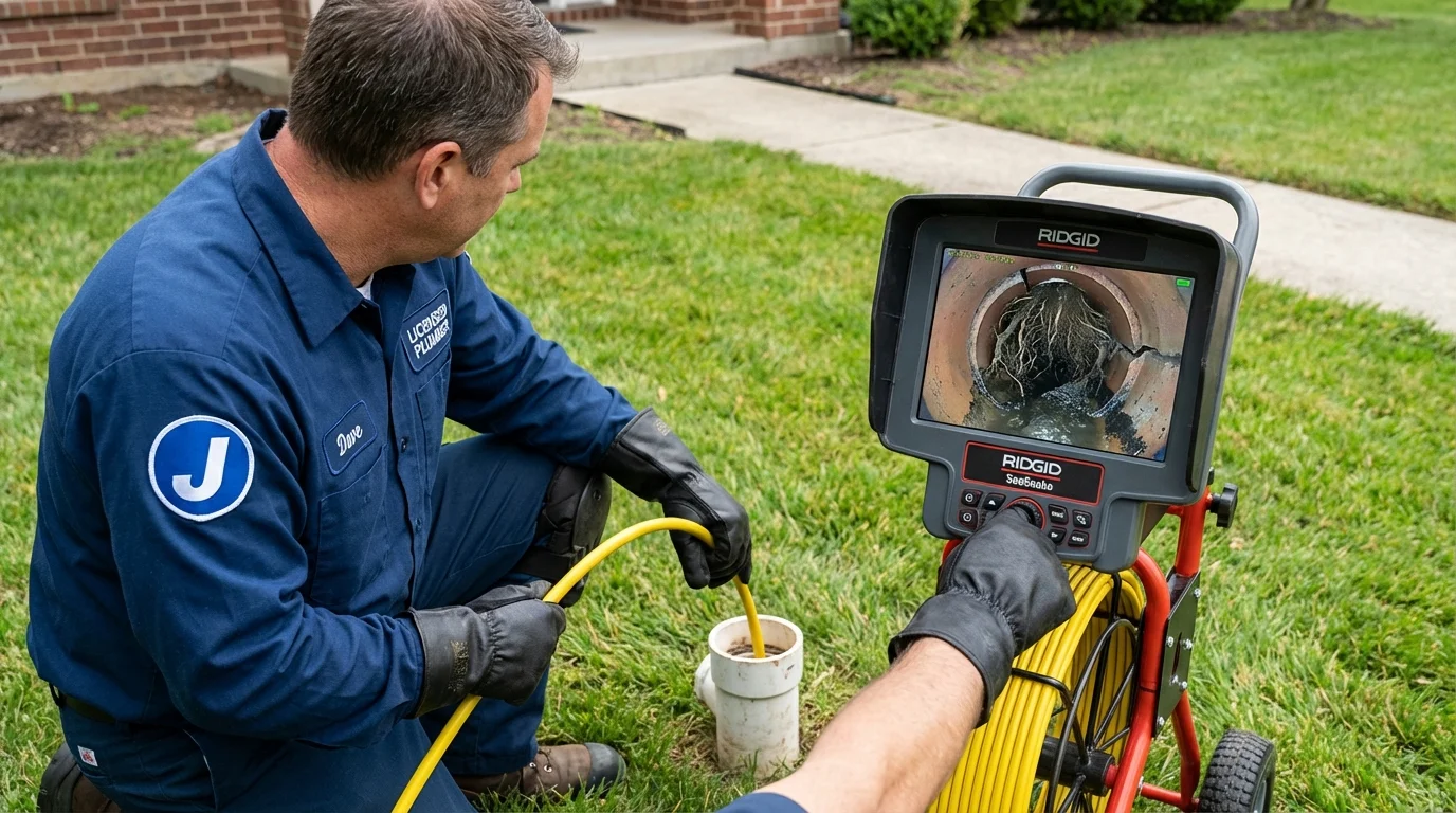 Sewer camera inspection being performed by Johns Plumbing LLC in Ninety Six